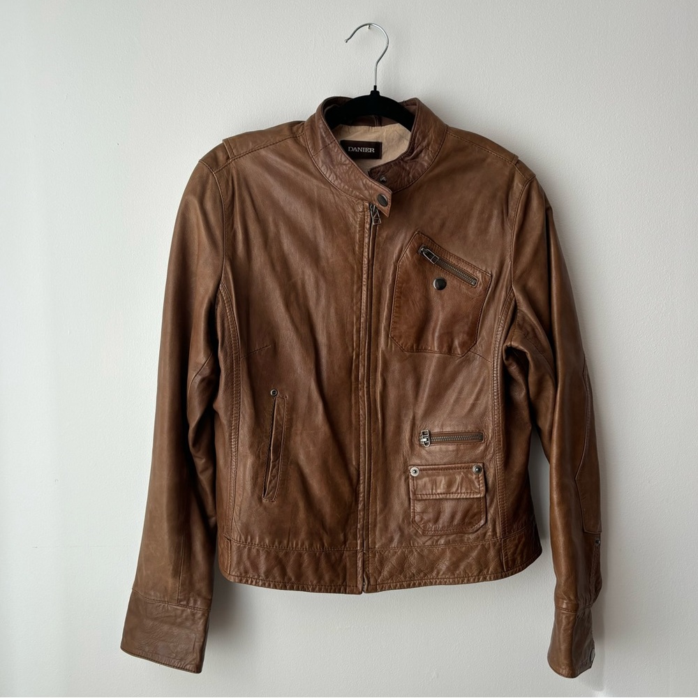 Brown Leather Jacket // Danier